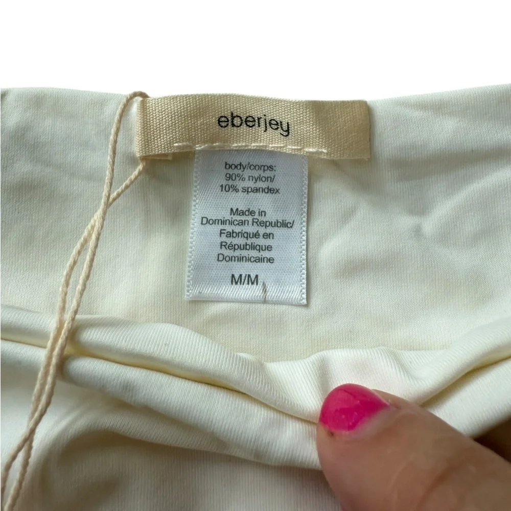 NWT Eberjey Women’s So Solid Sadie Classic Bikini Bottoms in Ecru in size M